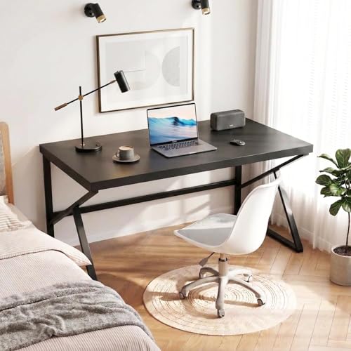 Image of Klaxon Modern Computer Table for Home PC - Multipurpose Office Desk for Home & Work | Gaming Table, Computer Table, Desktop Table for Home Office (K Type Black, Installation)