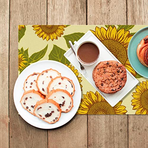 Set de table hélianthus jaune de qualité supérieure pour valoriser votre vaisselle