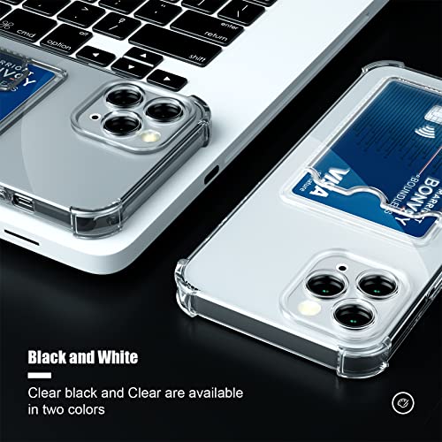 Image of AKABEILA Case for iPhone 11 Pro Clear Cute Phone Case Soft TPU Wallet Case Slim Bag Cover Shockproof with Card Slot Holder