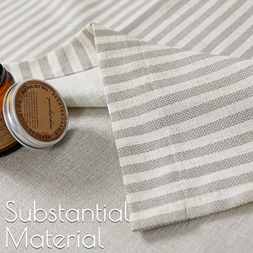 Jinchan Striped Valance Curtain Blackout Kitchen Valance For Windows Pinstripe Valance For Living Room 18 Inch Double Layer Farmhouse Window Valance Overlay Valance Rod Pocket 1 Panel Grey On Beige #TOP4