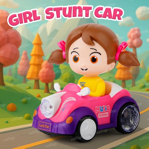 Image of Zest 4 Toyz Musical Stunt Car for Kids with Flashing 5D Lights 360 Rotation Bump and Go Action Musical Toy Battery Operated Electric Toy Car for Boys and Girls Age 3+ (Multi)