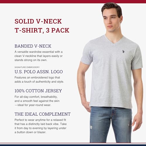 Image of U.S. Polo Assn. Men's Solid V‑Neck T-Shirt
