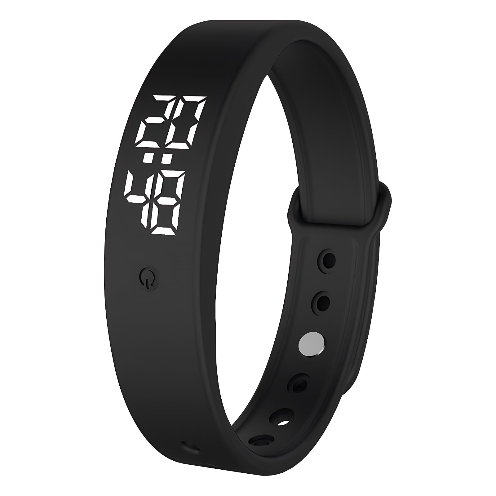 LINXINS Vibrating Alarm Wristband,Waterproof Silent Wrist Alarm Clock 6×Alarms Reminder 3×Times Temperature Measurement for Deep Sleepers Black