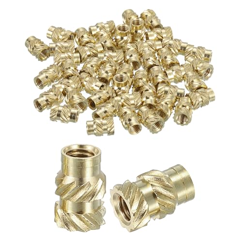 uxcell Écrous à insert cannelé, 100 pcs M3 x 7.5mm L x 5mm OD