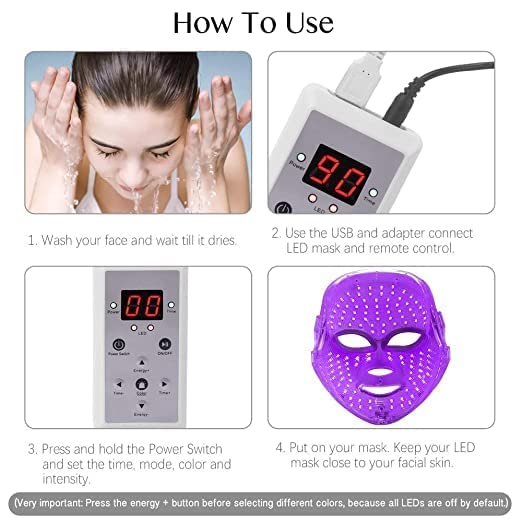 Image of led mask for face treatment facial light therapy photon light therapy mask