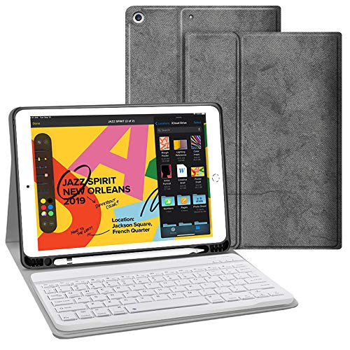iPad Keyboard Case for iPad 10.2 2019 - JUQITECH Slim Smart iPad 7th