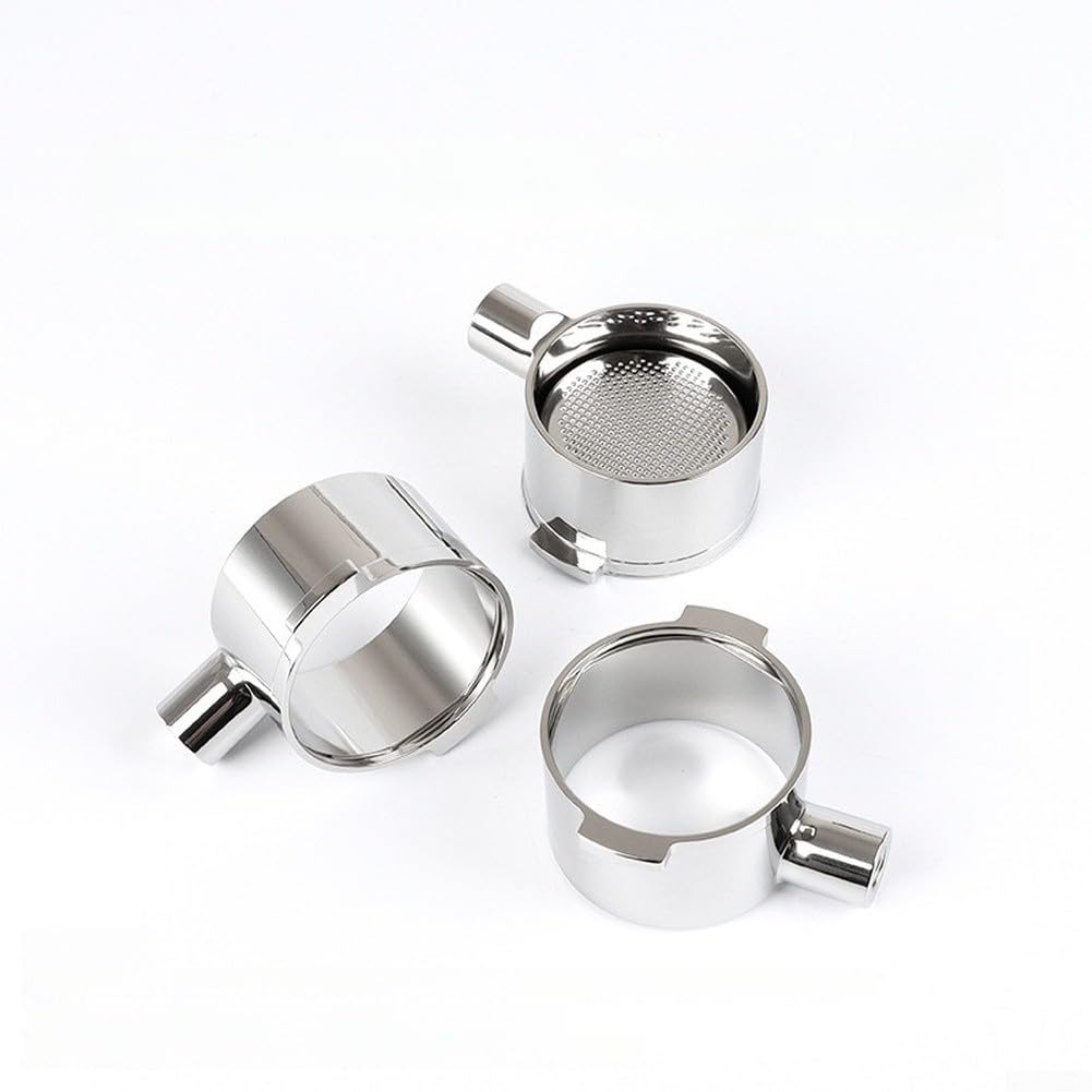 Filtr dolny ze stali nierdzewnej, 51 mm, do ekspresu do espresso, ze stali nierdzewnej 304, z podwójnym uchwytem, precyzyjny filtr do kremu, polerowany do powierzchni (Serves Two)