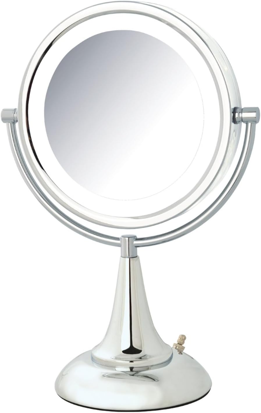 JERDON Lighted Tabletop Makeup Mirror Halo Lighted