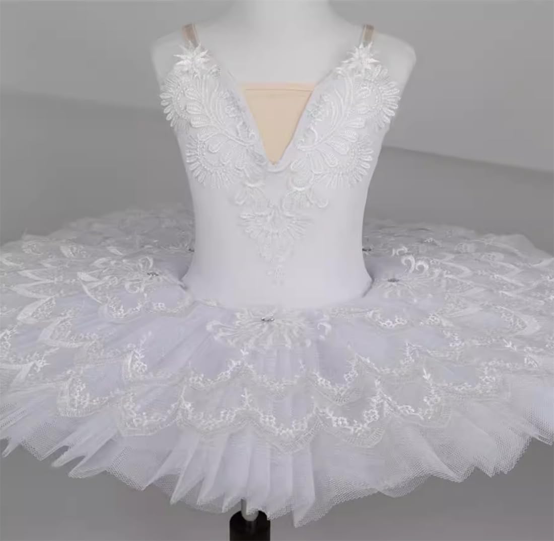 OTMYIGO tutù Professionale per Bambini, tutù Pancake Lago dei cigni Costumi da Ballerina per Bambine tutù da Danza Balletto