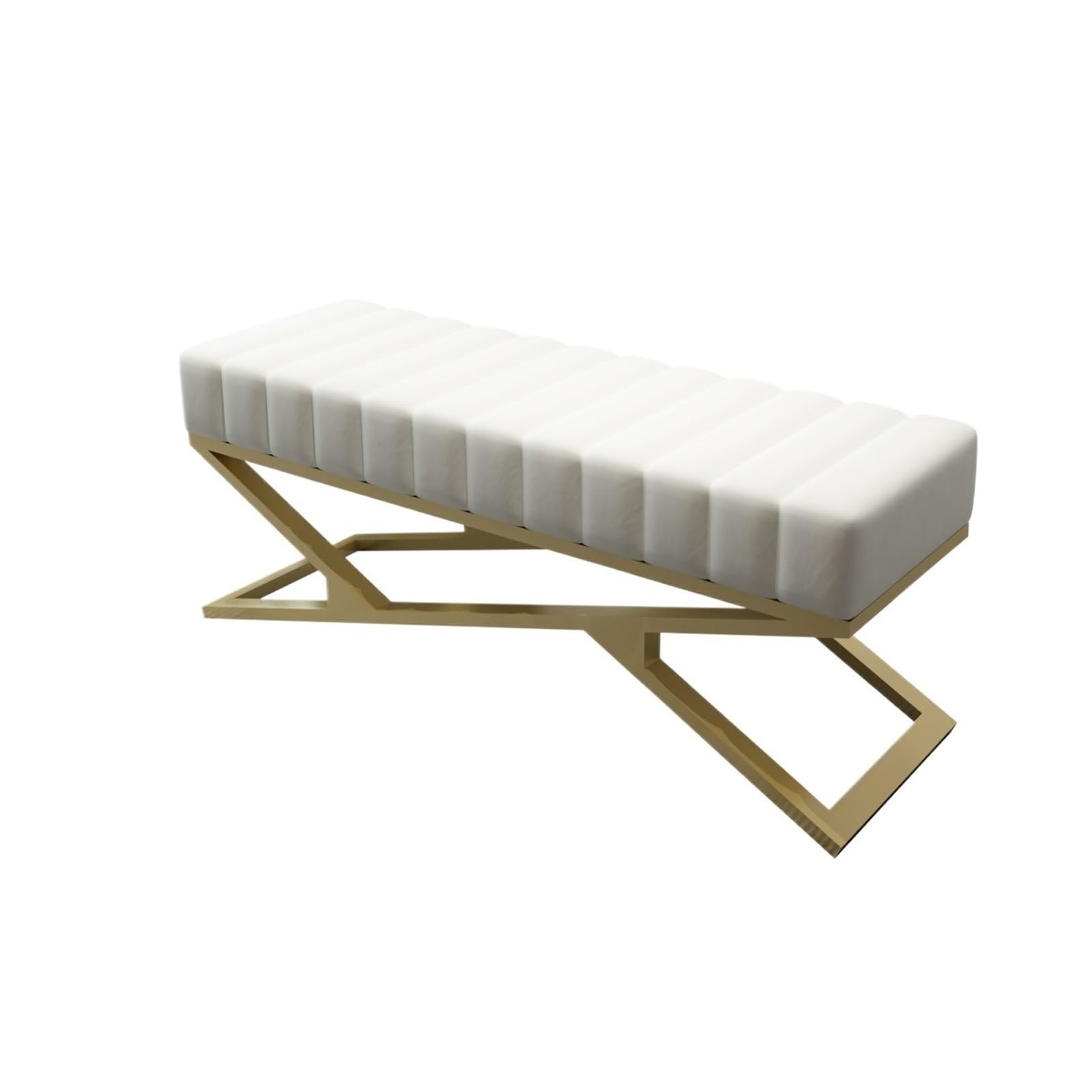 Banc ottoman de chevet haut de gamme avec pieds dorés design