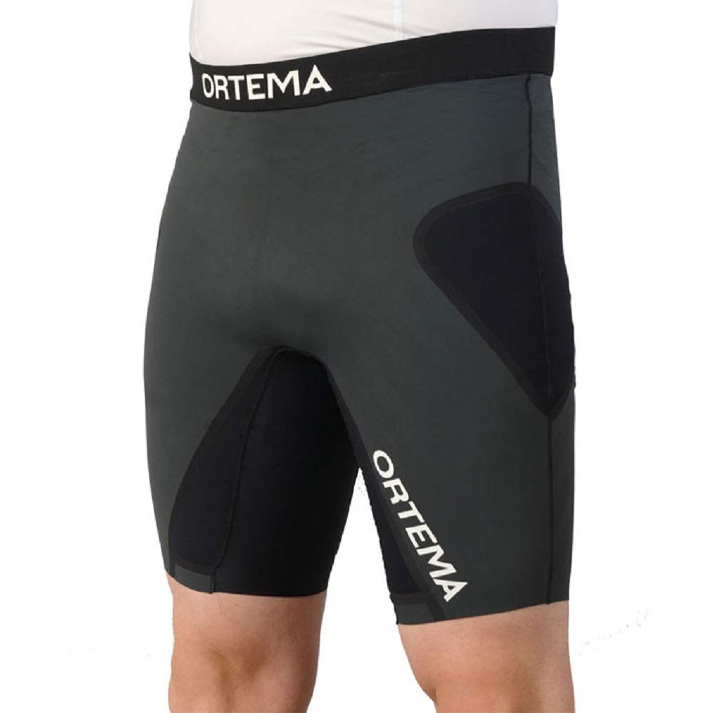 ORTEMA Power Shorts - Kompressionshose mit integriertem X-diagonal wirkendem Stabilisierungssystem - Entlastung in der Leiste - Stabilisierung der Hüfte - Eishockey/Inliner/Freizeit & mehr