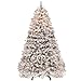 YITAHOME Albero di Natale artificiale pre-illuminato da 1,8 m con 250 LED integrati, pino innevato con 800 punte floccate, struttura pieghevole in metallo e supporto, albero di Natale pop-up per feste