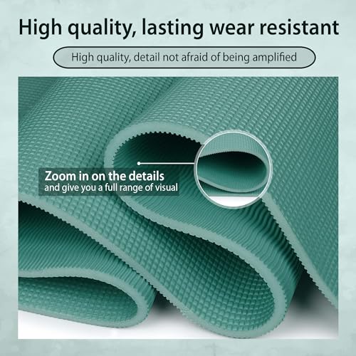 Image of Yoga mats Exercise Mat Anti-Skid Water /Dirt Proof Lightweight easy to Carry for home and gym workouts for men women children with Carry Strap (Army Green) (2fts x 6fts) (6mm Thickness)