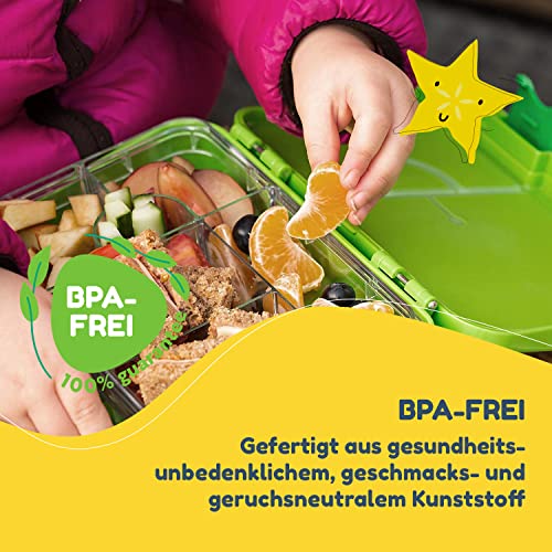 Schmatzfatz Junior Lunchbox für Kinder – Bento-Box mit herausnehmbarem Einsatz mit 4 oder 6 Fächern, auslaufsicher… – Ansicht 2