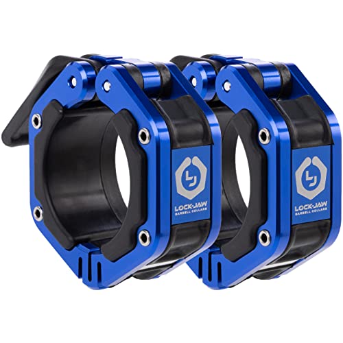 Lock-Jaw Flex Quick Release Aluminum Barbell Collar with Magnet (Blue)