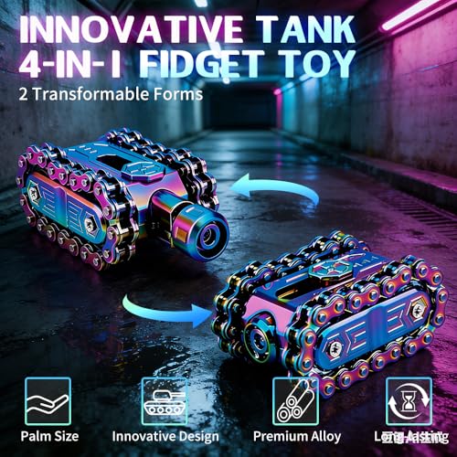Image of Metal Fidget Tactile Hand Roller Finger Slider Chain Spin Toy Sensory Toy for Stress Relief Focus Tool Men's Gadgets for Office Travel - Rainbow