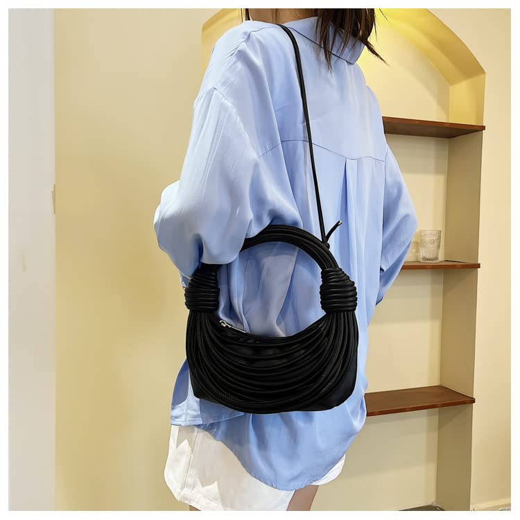 Hand Woven Bag Handbag One Shoulder Cross-body Hand Pull Bag String Bundle Braided Knot One Shoulder Cross-body Hand Pull Bag4