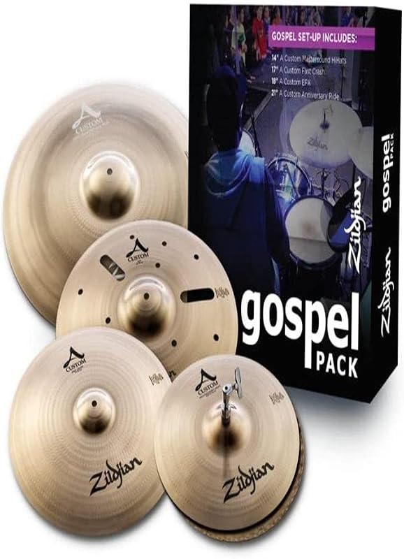 Zildjian AC0801G A Custom Gospel Cymbal Pack | Matched pro lineup for worship and stage playing, bright responsive tone, complete upgrade for gigging musicians