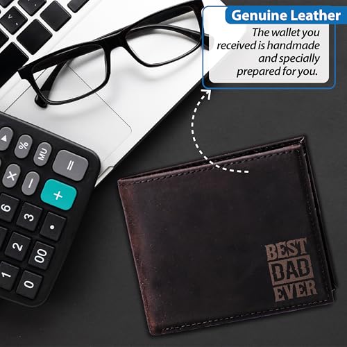 Custom Christmas Gifts for Dad from Daughter Son, Best Dad Ever Custom Wallet, Personalized Dad Birthday Gifts, Customizable Wallets for Dad Husband Men, Father's Day Gifts for Dads2