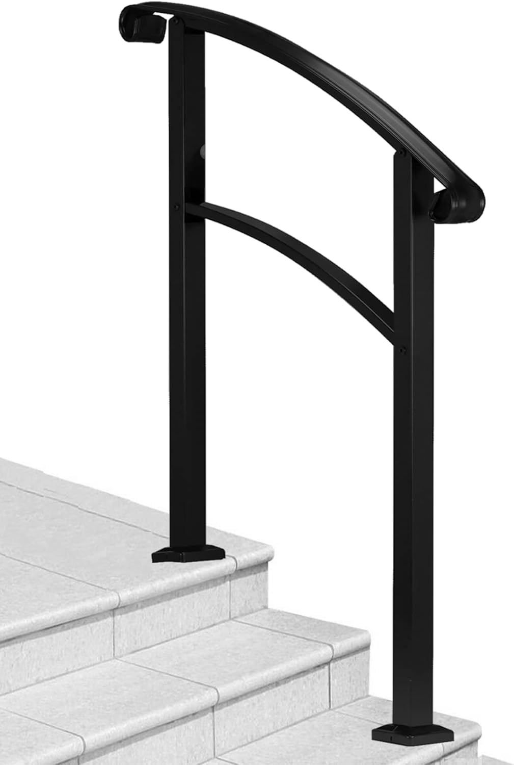SCARIU Outdoor Hand Rails for Steps, 3 Steps Outdoor Stair Railing