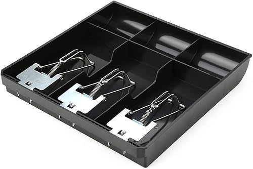 Miniatura 9 de Bandeja de inserción de caja registradora con clip de metal, bandeja de inserción de caja registradora con 3 billetes y 3 compartimentos para