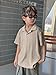 OYOANGLE Boy's Short Sleeve Collar Neck Cable Knitted Solid Plain Golf Uniform Shirt Khaki 10Y