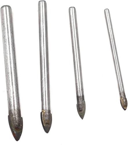Miniatura 4 de Driak Broca de cristal y azulejo con cabeza de punta de lanza triangular de 1/8-5/16 pulgadas, 4 piezas