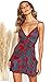 DREAGAL Women's V Neck Boho Floral Print Casual Sleeveless Short Dress