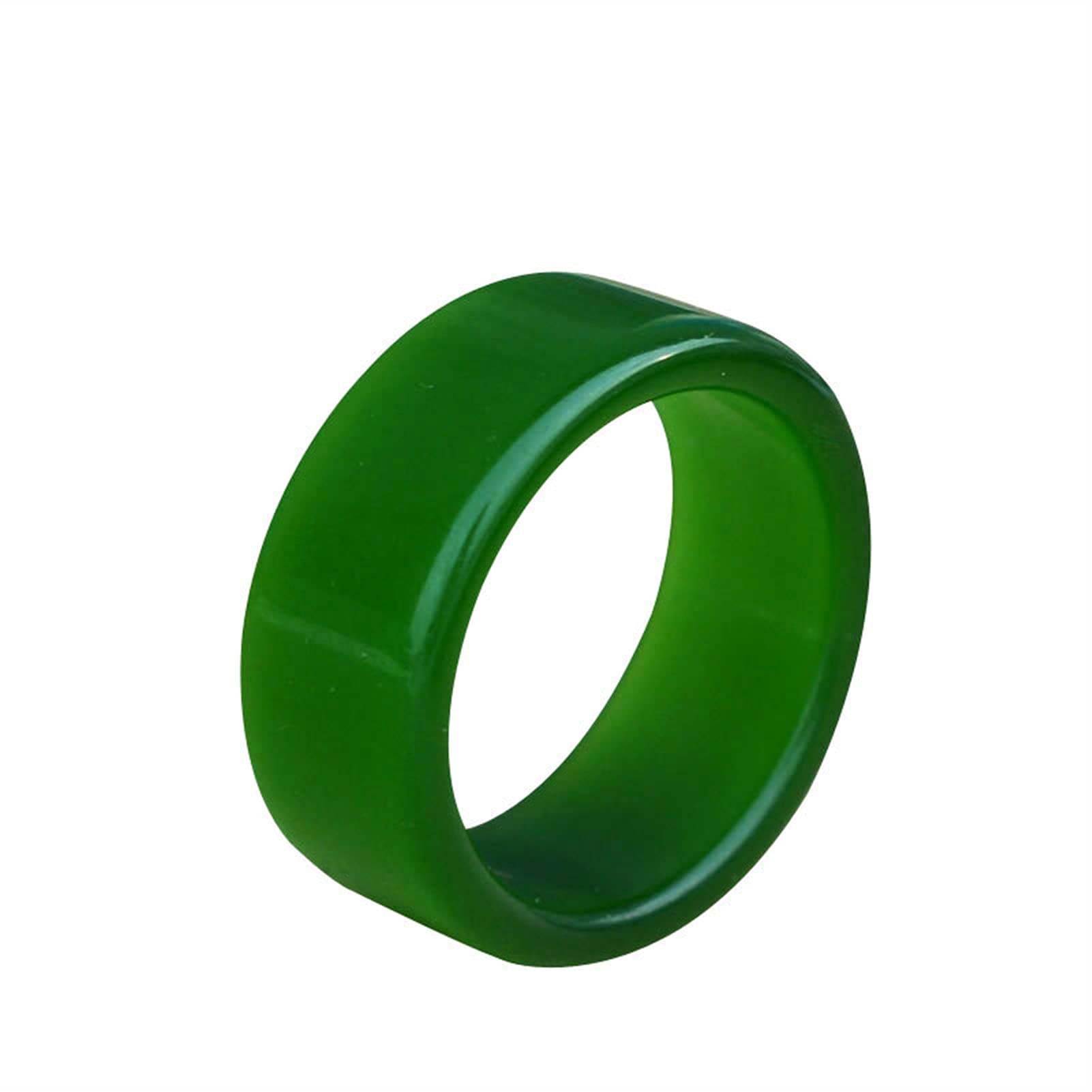 YZDKJ Women Nephrite Ring Green Jade Rings Natural Jasper Rings Gift For Men Fine Jade Jewelry (Ring Size : 11)