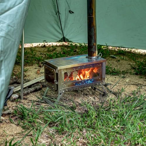 Trekrevive RIDGE Titanium Hot Tent Stove, Portable Folding Tent Wood Burning Stove with Secondary Air Intake, Ultralight Small Wood Stove, Perfect for Backpacking, Hiking, Bushcraft, Winter Camping - Image 5