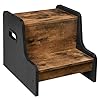 Hoobro step stool for kids two step toddlers stool kids potty training stool with handles non slip pads for safety easy to move for sink bathroom bedroom rustic brown bf01jd01g1  urban country home decor