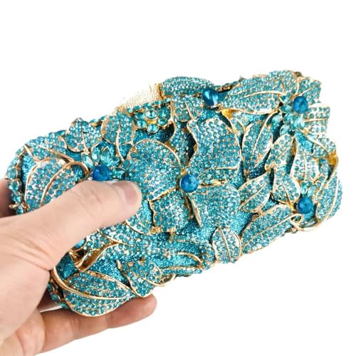 Image of Luxury Crystal Clutch Purse for Women Rhinestone Handbag Formal Party Evening Bag Sparkly Bridal Flower Purse