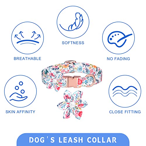 Dog Collar for Large Dogs, Detachable Adjustable Bow Tie & Flower and Alloy Buckle & D Ring, Pet Gift Dog Bowtie for… - Image 4