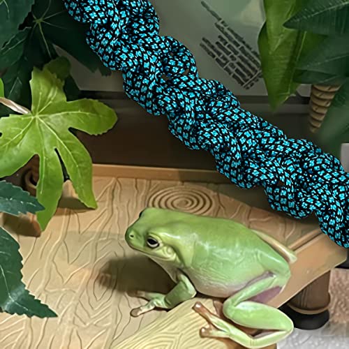 Reptile Plants, Hermit Crab Climbing Toys, Hanging Terrarium Plant, Leopard Gecko Tank Accessories with Suction Cups Jungle Climber Long Vines Habitat Decor for Amphibian Habitat - Snake Gecko Lizard - Thumbnail 7