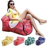 Inflatable Lounger Air Sofa Chair with U-shape neck pillow and handy storage bag for Camping&Hiking & Swimming pool to use as mattress (outdoor&indoor)