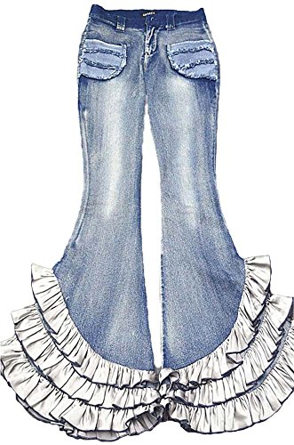 jeans with ruffle bottom