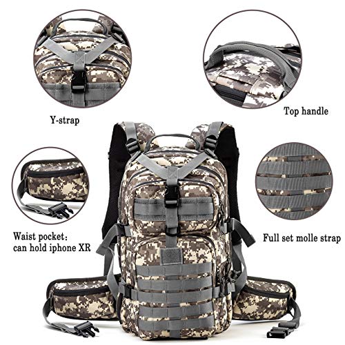Gelindo Military Tactical Backpack, Hydration Backpack, Army Assault Pack Molle Bag for Outdoor Hiking Camping, 35L - Thumbnail 4