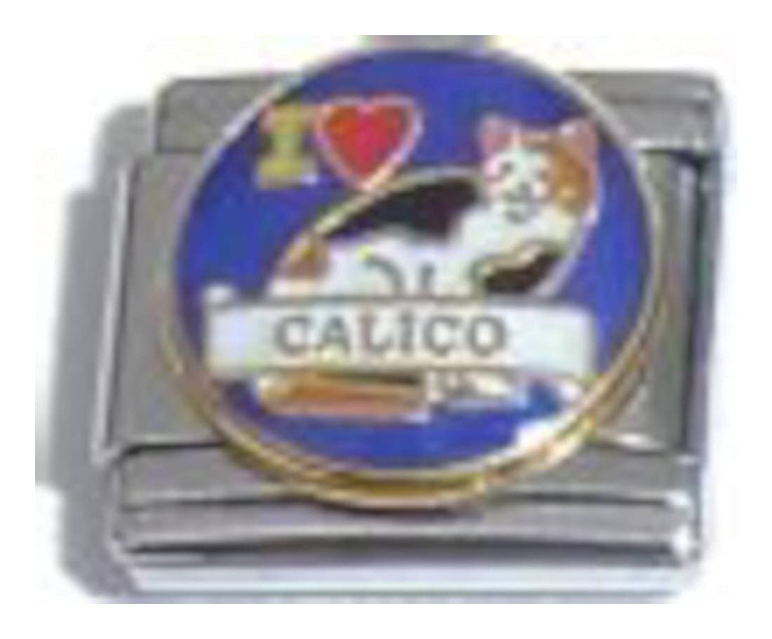 I Love Calico Cat Italian Charm