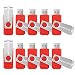 KOOTION 10 PCS 4GB USB2.0 Flash Drives Thumb Drives- Bulk Pack- Red