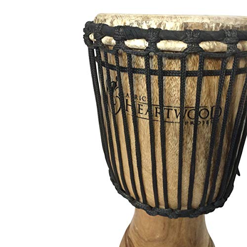 Hand-Carved African Djembe Drum - Solid Wood, Goat Skin - Made In Ghana - 8X16 #TOP3