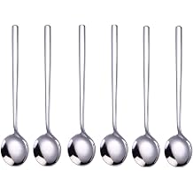 18/10 Stainless Steel Korean Spoons Cutlery Set - 6 Pieces Soup Spoons Silver
