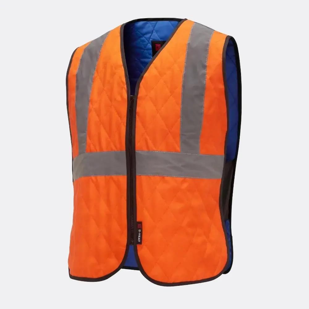 G-HEAT Gilet Rafraîchissant Réfléchissant – Effet Fraîcheur, Bandes Réfléchissantes, Idéal Travail en Extérieur