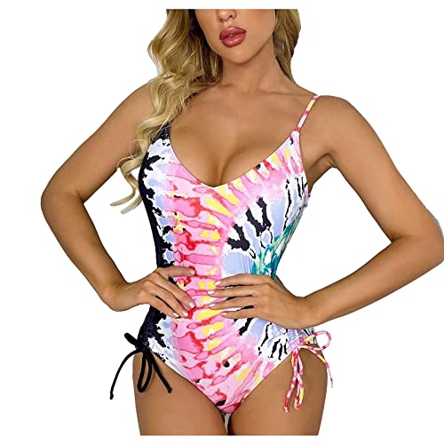 Maillot de bain une pièce imprimé tie-dye pour journées plage