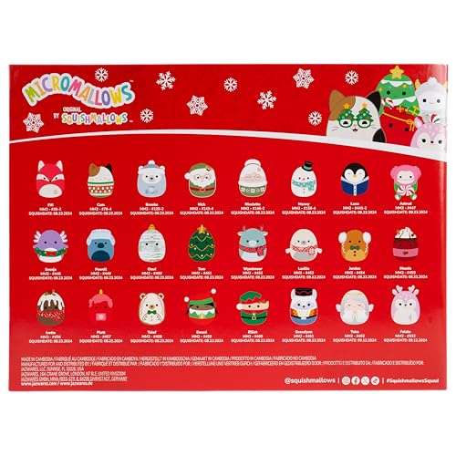 squishmallows original 24-day micromallows holiday plush advent calendar