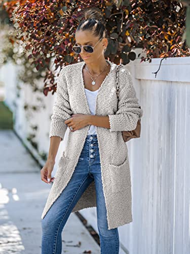 Merokeety Women's Long Sleeve Soft Chunky Knit Sweater Open Front Cardigan Outwear Coat #TOP1