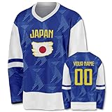 Camiseta de hockey personalizada del equipo nacional de fútbol para hombres mujeres jóvenes niños nombres personalizados número camisetas de hockey sobre hielo camisetas deportivas, Japón, S