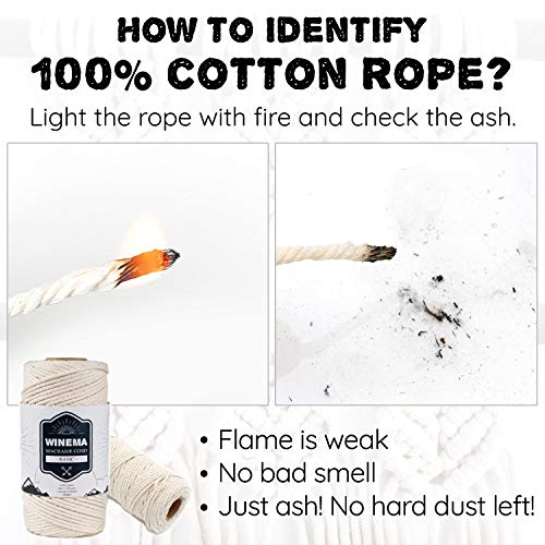 Winema 4Mm X 109Yards 100% Natural Cotton Macrame Cord, 100% Natural Cotton Macrame Rope, 4 Strand Twisted Cotton Cord For Wall Hanging, Plant Hangers, Diy Crafts Knitting, Decorative Projects (Cream) #TOP6