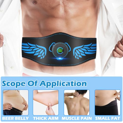 EMS Bauchmuskeltrainer Elektrisch mit 10 Modi & 39 Intensitätsstufen, EMS Gerät mit LCD-Display, USB Wiederaufladba, für Ganzkörper ABS/Bauch/Arm/Po Trainer