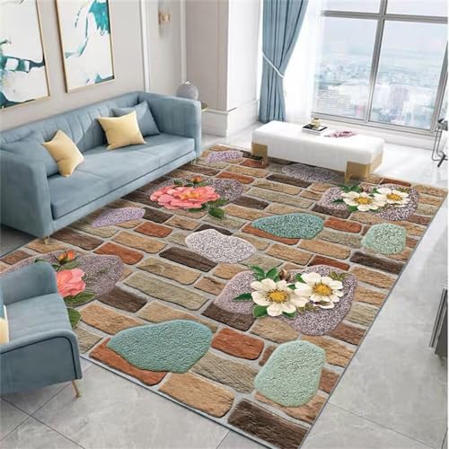 Tapis de bureau sol feuilles bleues tapis de jeu bébé fleurs colorées