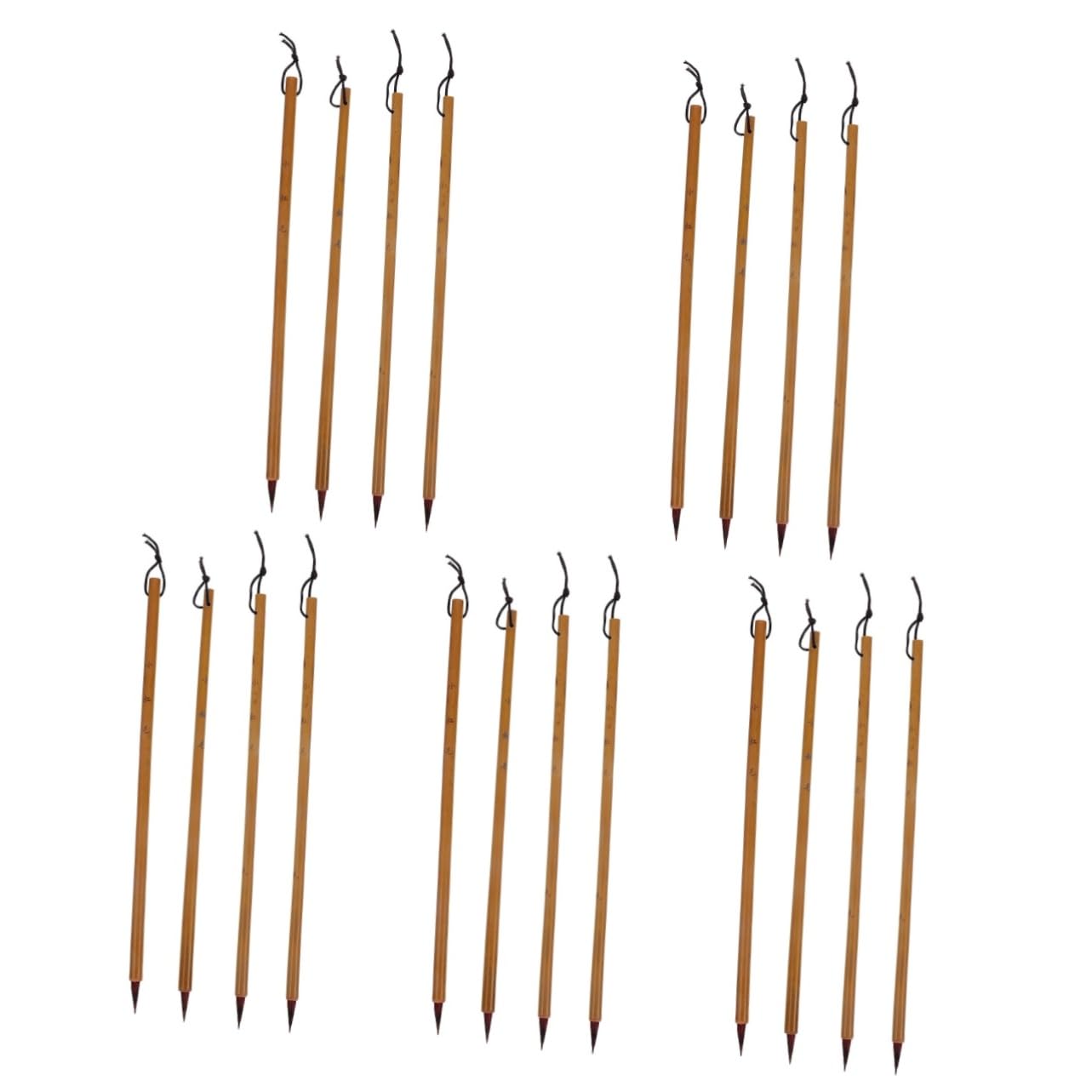 NUOBESTY 5 Set Calligraphy Set Pennello Set Spazzole Penna Calligrafia Con Diverse Funzioni Arredamento Scrittura Calligrafica Pratica Penna Calligrafica Palo Di Bambù 4 Pezzi * 5